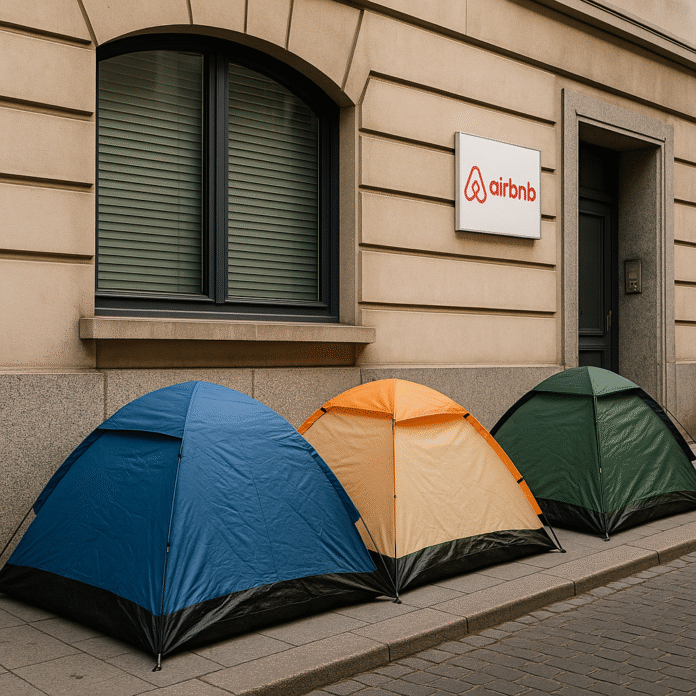 Acampados frente airbnb